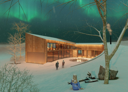 Charred Wooden Shingles and Cross-Laminated Timber Create Sustainable Community Spaces