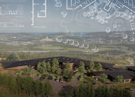 Translucent Canopy of Charred Wood and Recycled Materials Creating a Versatile Community Hub  
