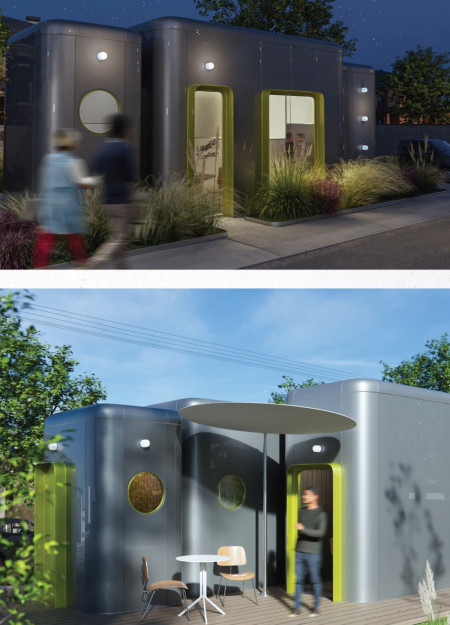 Charred Wooden Shingles and Cross-Laminated Timber Define Sustainable Community Living Space  