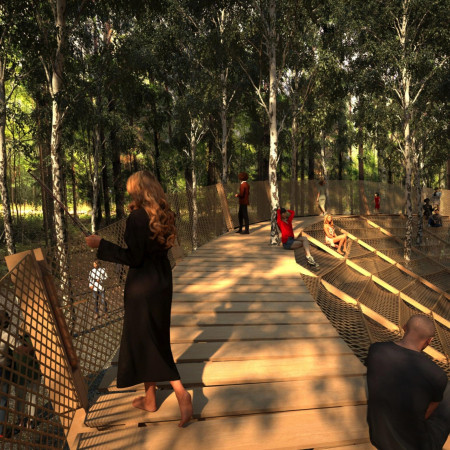 Charred Wooden Shingles and Natural Ventilation in a Multi-Use Community Space