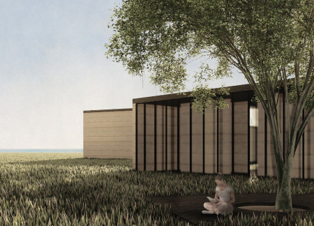 Charred Wooden Shingles and Glazed Facades in a Multi-Use Community Hub