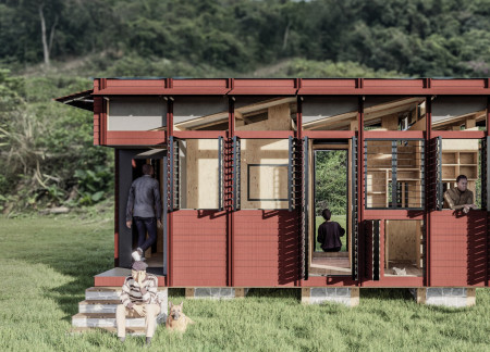 Charred Wooden Shingles and Cross-Laminated Timber Enhance Sustainable Community Living