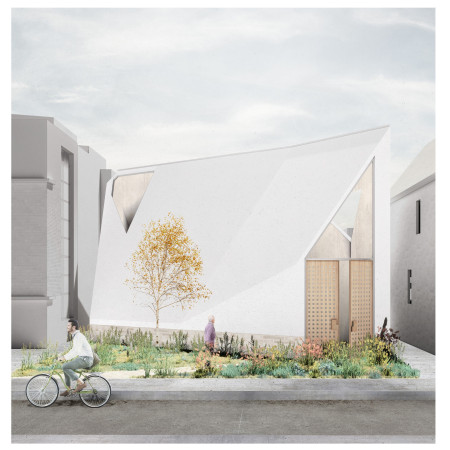 Charred Wooden Shingles and Cross-Laminated Timber Define a Sustainable Mixed-Use Community Space