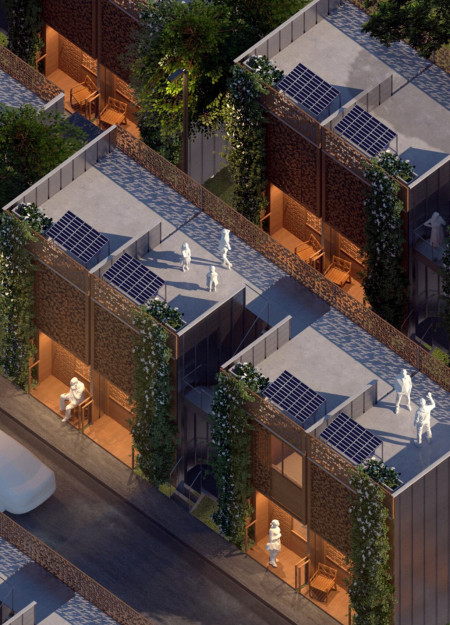 Cross-Laminated Timber and Concrete Integration in Community-Centric Housing Solution  
