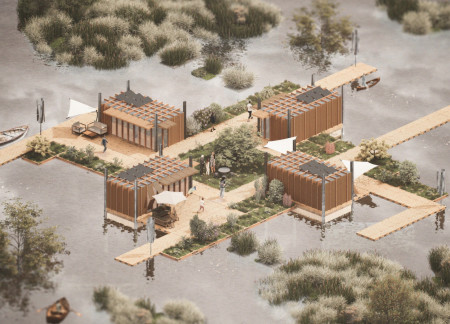 Charred Wooden Shingles and Cross-Laminated Timber Define a Sustainable Community Hub  