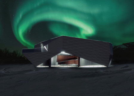 Basalt Composite Exterior and Translucent Glass: A Multifunctional Ski Cabin in Iceland  