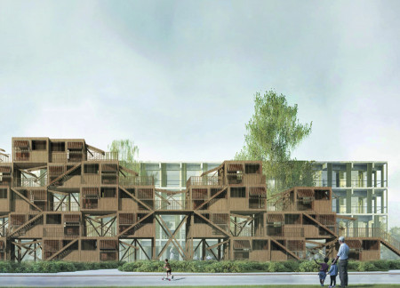 Charred Wooden Shingles and Cross-Laminated Timber Panels Define an Eco-Friendly Community Hub  