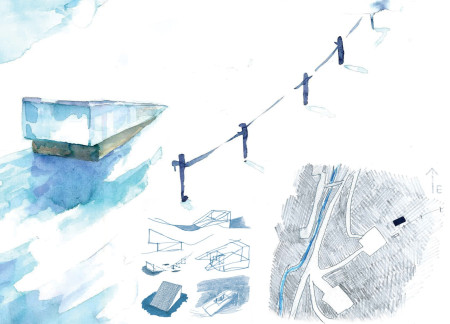 Skiing Facility Emphasizing Reinforced Concrete and Integrated Natural Landscapes