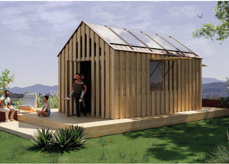 Charred Wooden Shingles Meet Cross-Laminated Timber in a Sustainable Community Hub  