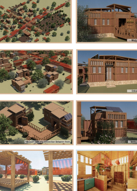 Biophilic Design Showcasing Clear Glass and Composite Wood Elements in a Community Center  
