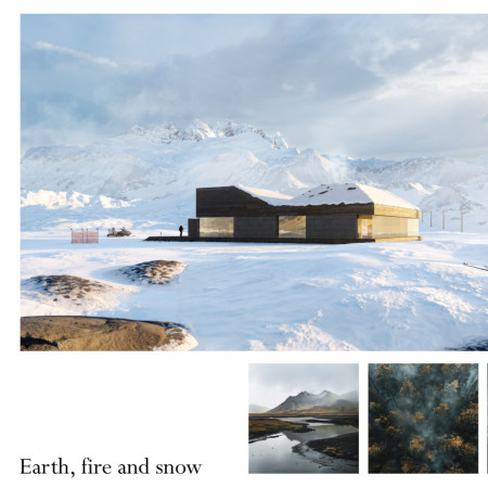 Sustainable retreat featuring rammed earth and geothermal heating in the Icelandic landscape