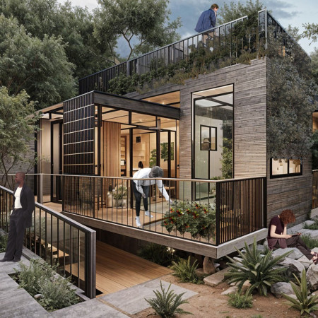 Charred Wooden Shingles and Cross-Laminated Timber Panels Shape A Versatile Community Hub  