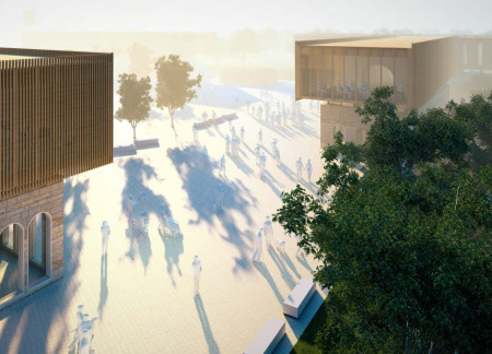 Charred Wooden Shingles and Cross-Laminated Timber Panels in a Multifunctional Community Hub