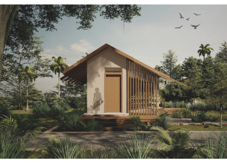 Charred Wooden Shingles and Cross-Laminated Timber Define a Versatile Community Space  