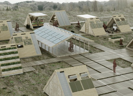 Charred Wood Shingles and Reclaimed Brick Combine for a Sustainable Community Hub 