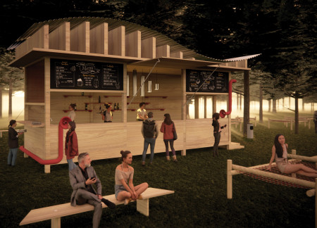 Cedar Cladding and Biophilic Design in a Community Gathering Space