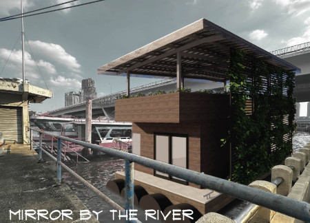Vertical Gardens and Teak Wood Define A Floating Living Space By The River