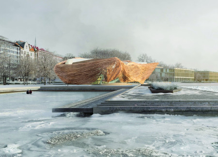 Fluid Structure of Cross-Laminated Timber Embracing Seasonal Changes in Cultural Space