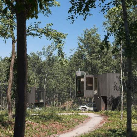 Charred Wooden Shingles and Sustainable Design in a Community-Focused Space