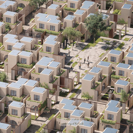 Sustainable Housing Solution Featuring Earth-Clay Panels and Community-Centric Design in an Earthquake-Prone Region