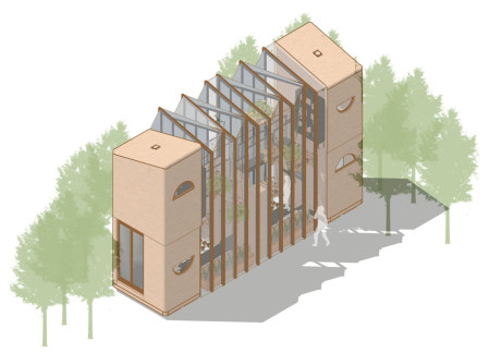 Charred Wooden Shingles and Cross-Laminated Timber Form a Versatile Community Hub