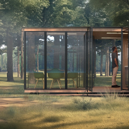 Charred Wooden Shingles and Cross-Laminated Timber Panels Shape a Versatile Community Hub