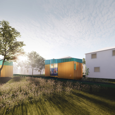 Charred Wooden Shingles and Cross-Laminated Timber Panels Define A Versatile Community Space  