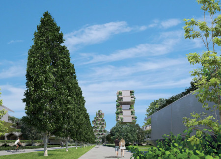 Charred Wooden Shingles and Glass Façade Create Harmonious Community Space