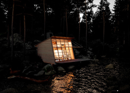 Charred Wooden Shingles and Cross-Laminated Timber Form Sustainable Community Spaces
