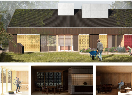 Charred Wooden Shingles and Exposed Steel Create A Modern Community Haven  