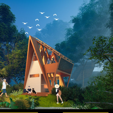 Seaweed Panels and Coconut Timber Create a Self-Sufficient Micro Home Emphasizing Sustainable Living  
