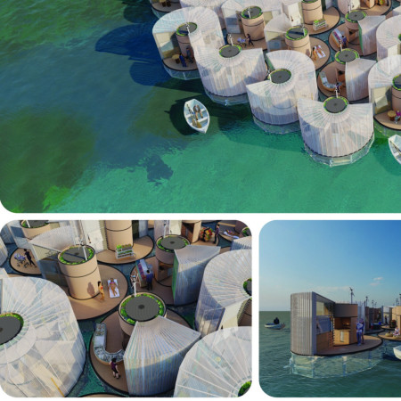 Circular Microhome With Solar Fabric And Vertical Wind Turbine For Sustainable Living