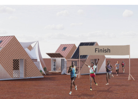 Charred Wooden Shingles and Biophilic Elements in a Multifunctional Community Hub