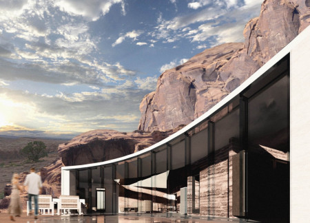 Seamless Integration of Glass and Local Sandstone in a Canyon Residence  