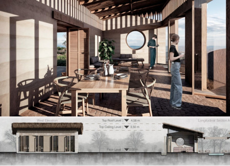 Charred Wooden Shingles and Cross-Laminated Timber Panels Form a Multifunctional Community Hub