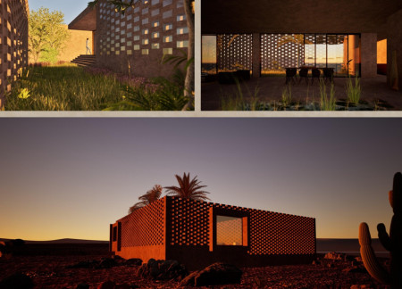 Exploring Permeable Façades and Thermal Mass in a Desert Dwelling  