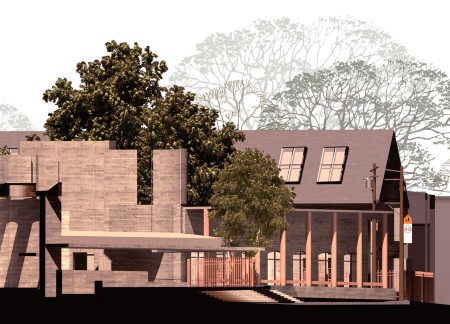 Charred Wooden Shingles and Cross-Laminated Timber Enrich Community-Centric Space  