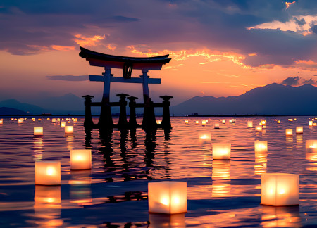 Floating Solar Lanterns Crafted From Polyethylene in a Community-Focused Public Space  