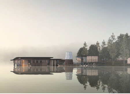 Charred Wooden Shingles and Cross-Laminated Timber Create a Community-Centric Space