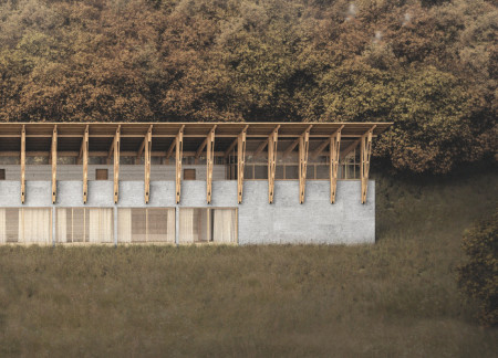 Charred Wooden Shingles and Cross-Laminated Timber Panels Shape a Sustainable Community Hub