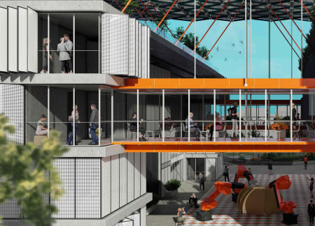 Charred Wooden Shingles and Cross-Laminated Timber Form a Sustainable Community Hub