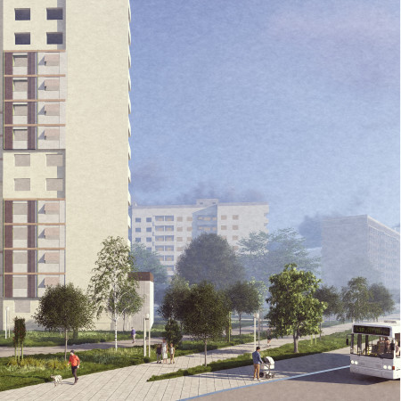 Charred Wooden Shingles and Transparent Facades Creating a Dynamic Urban Living Experience