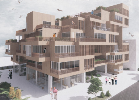 Charred Wooden Shingles and Cross-Laminated Timber Define a Community Hub Focused on Sustainability