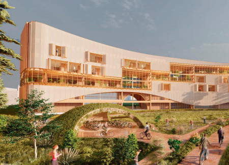 Charred Wooden Shingles and Cross-Laminated Timber Panels Define Community-Centric Gathering Space  