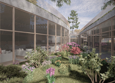 Charred Wooden Shingles and Cross-Laminated Timber Panels Elevate Community Spaces in Sustainable Design
