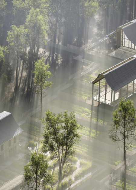 Charred Wooden Shingles and Cross-Laminated Timber Panels Create a Multifunctional Community Hub