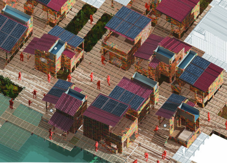 Charred Wooden Shingles Framing A Biophilic Community Hub With Green Roofing Solutions