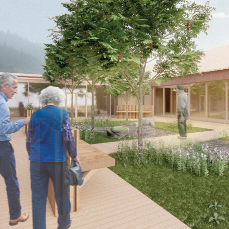 Charred Wooden Shingles and Local Limestone Enhance Community Interaction in Sustainable Design  