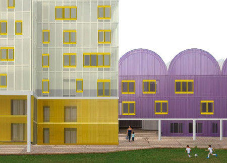 Charred Wooden Shingles and Precast Concrete Create A Resilient Housing Solution in Urban Context