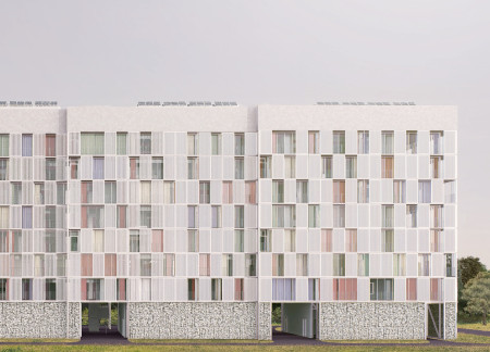 Gabion Walls and Modular Panels Integrate Sustainable Living Spaces in Urban Recovery